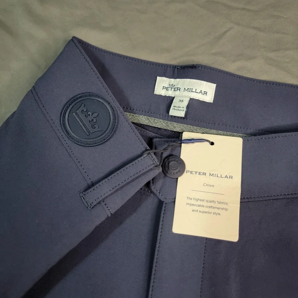 NWT Peter Millar Crown Pants Mens 35x32 Navy Blue Apres Ski Stretch Hybrid New